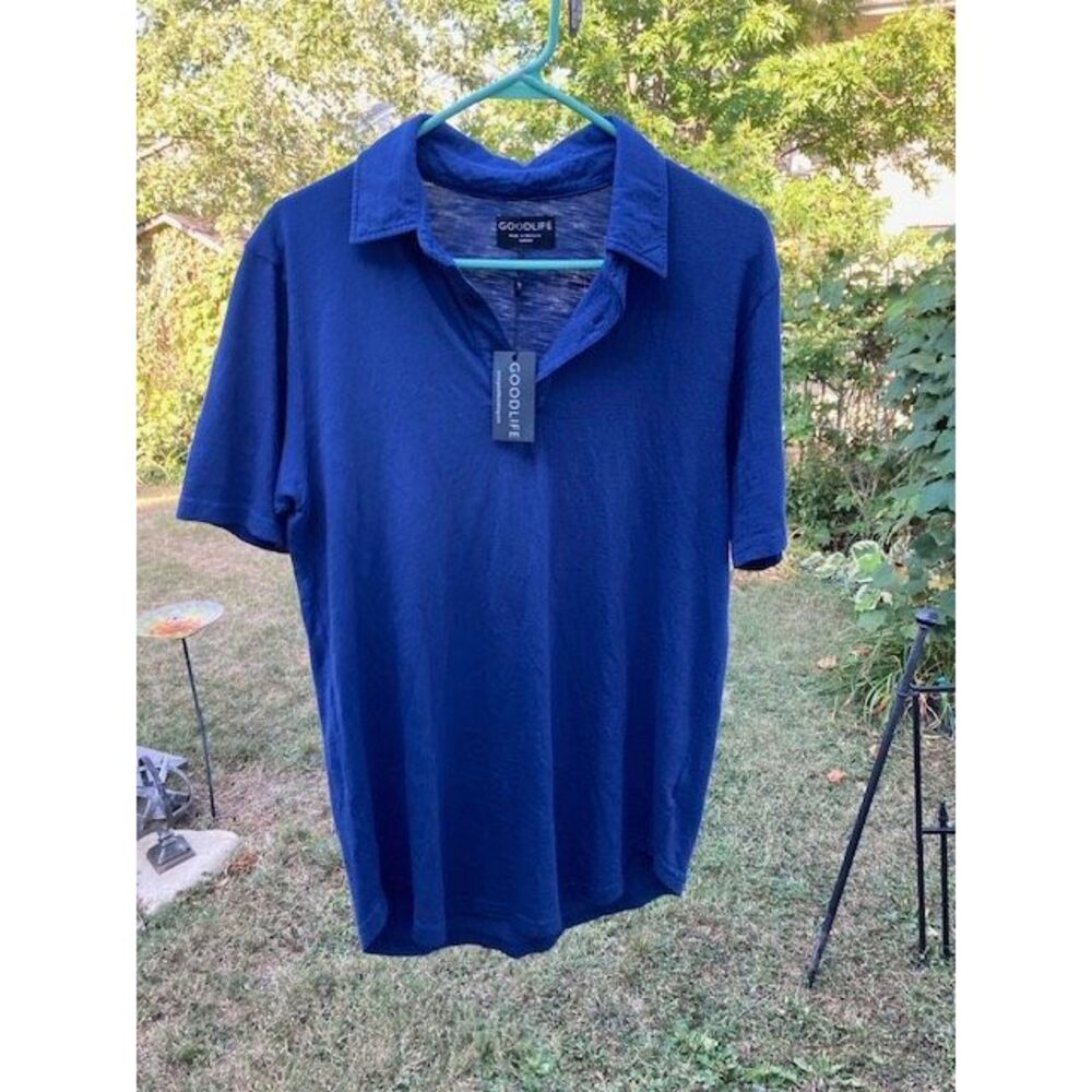 Good Life NWT Men’s Navy Blue Polo Pique Shirt Size M, Made in USA